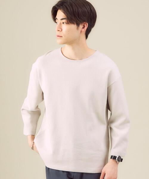 green label relaxing(グリーンレーベルリラクシング)の「SC ハーフリバー ノーカラー 7分袖 カットソー(Tシャツ/カットソー・メンズ・ライトグレー/オリーブ/オレンジ/ロイヤルブルー・SMALL/MEDIUM/LARGE/X-LARGE)」の2枚目の写真