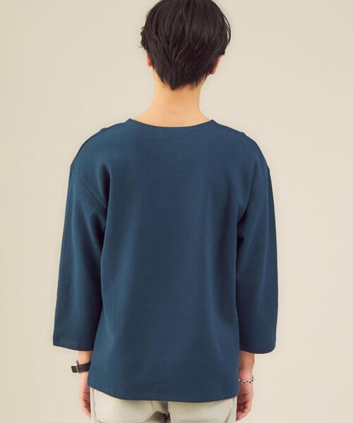 green label relaxing(グリーンレーベルリラクシング)の「SC ハーフリバー ノーカラー 7分袖 カットソー(Tシャツ/カットソー・メンズ・ライトグレー/オリーブ/オレンジ/ロイヤルブルー・SMALL/MEDIUM/LARGE/X-LARGE)」の15枚目の写真