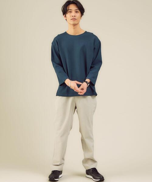 green label relaxing(グリーンレーベルリラクシング)の「SC ハーフリバー ノーカラー 7分袖 カットソー(Tシャツ/カットソー・メンズ・ライトグレー/オリーブ/オレンジ/ロイヤルブルー・SMALL/MEDIUM/LARGE/X-LARGE)」の22枚目の写真