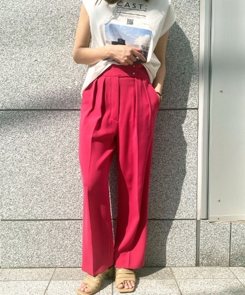 CAST:（キャストコロン）の「5カラーズパンツ（スラックス・レディース・グリーン/オフホワイト/ネイビー/ブルー/レッド・M/S/L）」の5枚目の写真