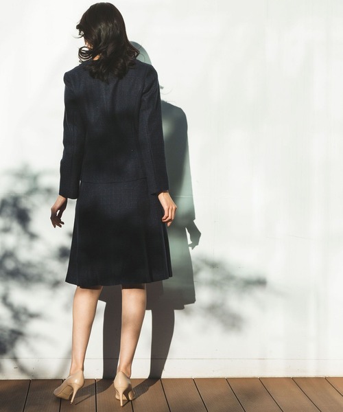 NARACAMICIE（ナラカミーチェ）の「《セットアップスーツ対応》ツィードフレアースカート（スカート・レディース・ネイビー・MEDIUM/LARGE/SMALL）」の4枚目の写真