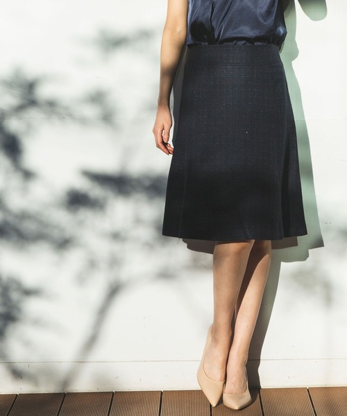 NARACAMICIE（ナラカミーチェ）の「《セットアップスーツ対応》ツィードフレアースカート（スカート・レディース・ネイビー・MEDIUM/LARGE/SMALL）」の17枚目の写真