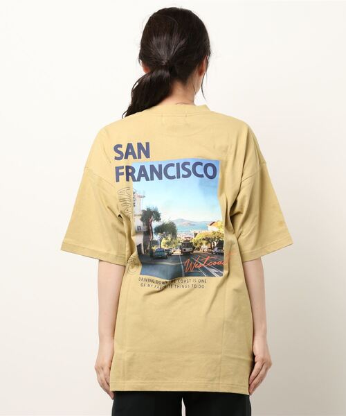 CUBE SUGAR（キューブシュガー）の「OE天竺 バック転写プリント Tシャツ（Tシャツ/カットソー・レディース・ホワイト/チャコールグレー/イエロー・M）」の11枚目の写真