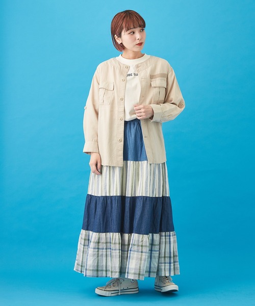 CUBE SUGAR（キューブシュガー）の「OE天竺 バック転写プリント Tシャツ（Tシャツ/カットソー・レディース・ホワイト/チャコールグレー/イエロー・M）」の16枚目の写真