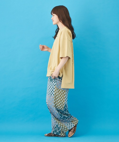 CUBE SUGAR（キューブシュガー）の「OE天竺 バック転写プリント Tシャツ（Tシャツ/カットソー・レディース・ホワイト/チャコールグレー/イエロー・M）」の21枚目の写真