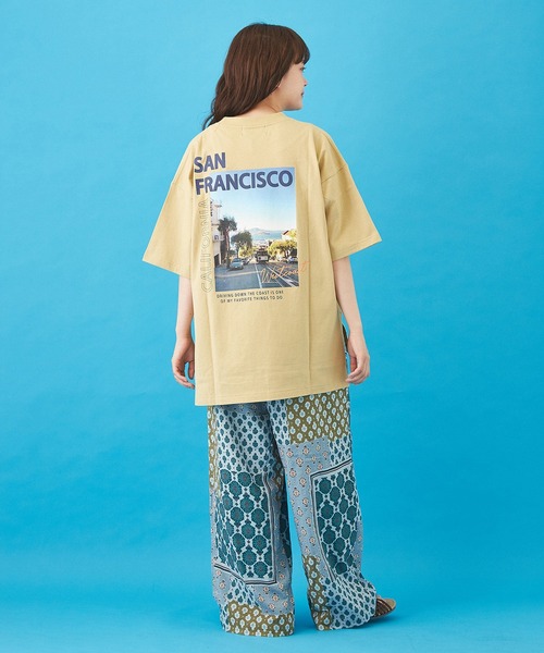 CUBE SUGAR（キューブシュガー）の「OE天竺 バック転写プリント Tシャツ（Tシャツ/カットソー・レディース・ホワイト/チャコールグレー/イエロー・M）」の17枚目の写真