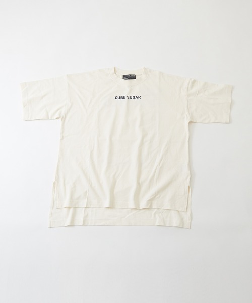 CUBE SUGAR（キューブシュガー）の「OE天竺 バック転写プリント Tシャツ（Tシャツ/カットソー・レディース・ホワイト/チャコールグレー/イエロー・M）」の9枚目の写真