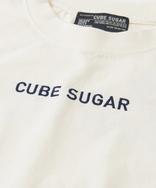CUBE SUGAR（キューブシュガー）の「OE天竺 バック転写プリント Tシャツ（Tシャツ/カットソー・レディース・ホワイト/チャコールグレー/イエロー・M）」の6枚目の写真
