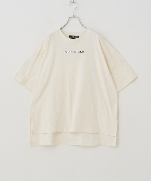 CUBE SUGAR（キューブシュガー）の「OE天竺 バック転写プリント Tシャツ（Tシャツ/カットソー・レディース・ホワイト/チャコールグレー/イエロー・M）」の10枚目の写真