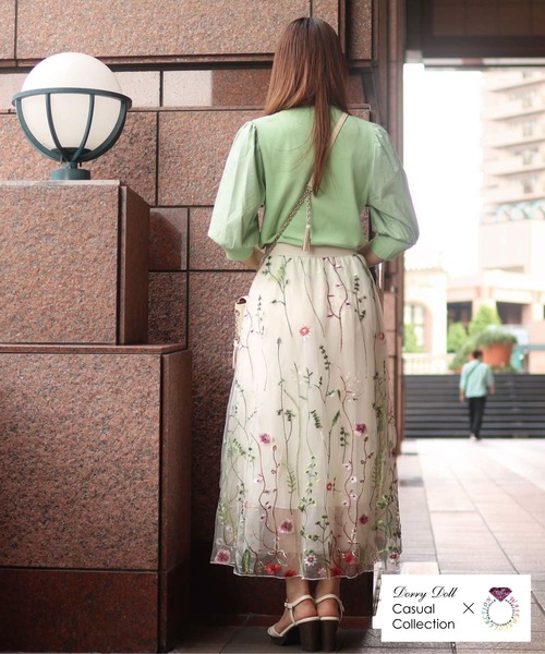 ヴィンテージ　刺繍ロングスカート 70's vintage チロリアン 刺繍風プリント ロングスカート