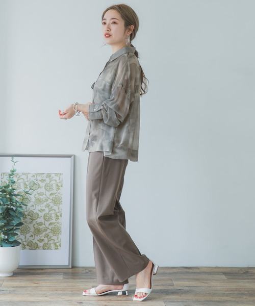 ITEMS URBANRESEARCH（アイテムズ アーバンリサーチ）の「タイダイプリントシアーシャツ（シャツ/ブラウス・レディース・グレー/ベージュ/イエロー・FREE）」の13枚目の写真