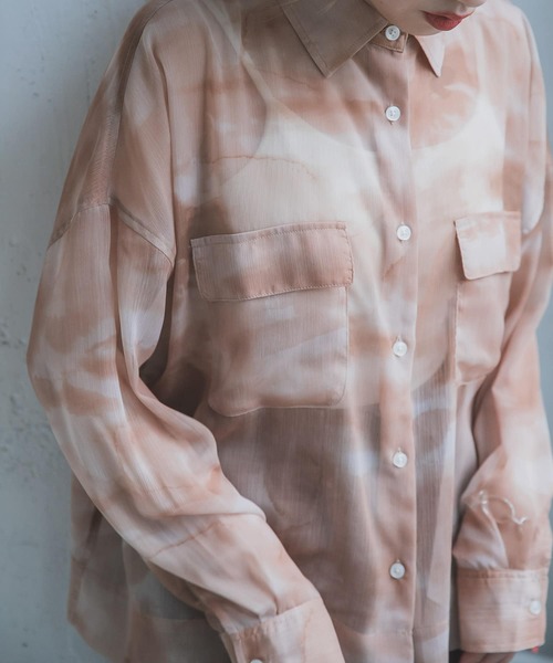 ITEMS URBANRESEARCH（アイテムズ アーバンリサーチ）の「タイダイプリントシアーシャツ（シャツ/ブラウス・レディース・グレー/ベージュ/イエロー・FREE）」の22枚目の写真
