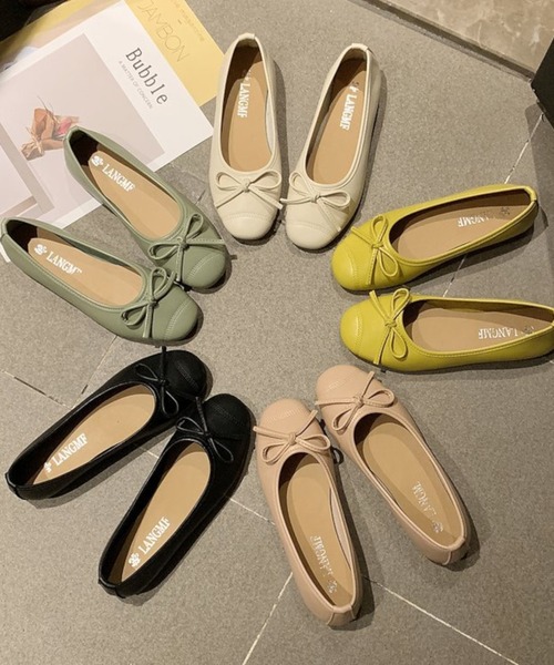 Anuenue（アヌエヌエ）の「リボンフラットシューズ（パンプス・レディース・ピンク/ホワイト/グリーン/イエロー/ブラック・22.5cm/24.0cm/24.5cm/23.0cm/23.5cm/25.0cm）」の15枚目の写真