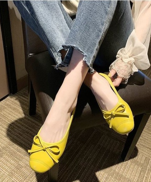 Anuenue（アヌエヌエ）の「リボンフラットシューズ（パンプス・レディース・ピンク/ホワイト/グリーン/イエロー/ブラック・22.5cm/24.0cm/24.5cm/23.0cm/23.5cm/25.0cm）」の14枚目の写真