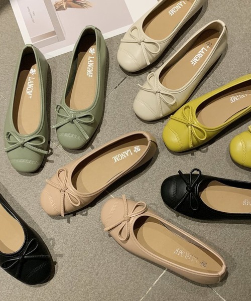 Anuenue（アヌエヌエ）の「リボンフラットシューズ（パンプス・レディース・ピンク/ホワイト/グリーン/イエロー/ブラック・22.5cm/24.0cm/24.5cm/23.0cm/23.5cm/25.0cm）」の16枚目の写真