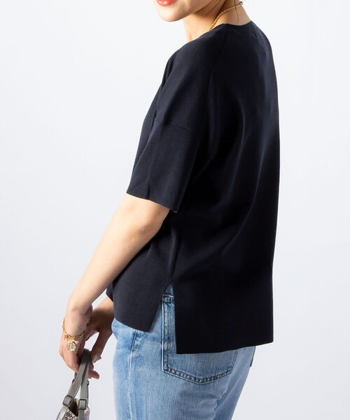NOLLEY’S（ノーリーズ）の「総針ニットT（ニット/セーター・レディース・グレイッシュブルー/オフホワイト/ダークネイビー/ラベンダー・38）」の11枚目の写真