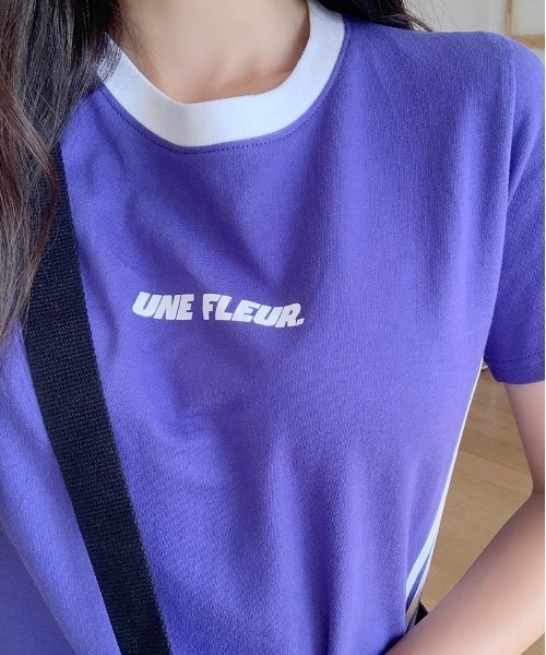 SONA(ソナ)の「SONYUNARA ホワイトライン半袖ワンピース(ワンピース・レディース・ブラック/パープル・FREE)」の11枚目の写真