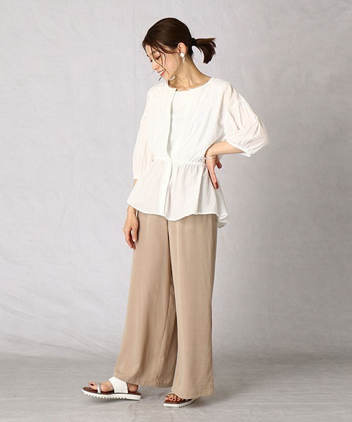 Comme　Ca　Mature（コムサマチュア）の「インドコットン　刺繍ブラウス（シャツ/ブラウス・レディース・ホワイト/カーキ/ピンク・FREE）」の6枚目の写真