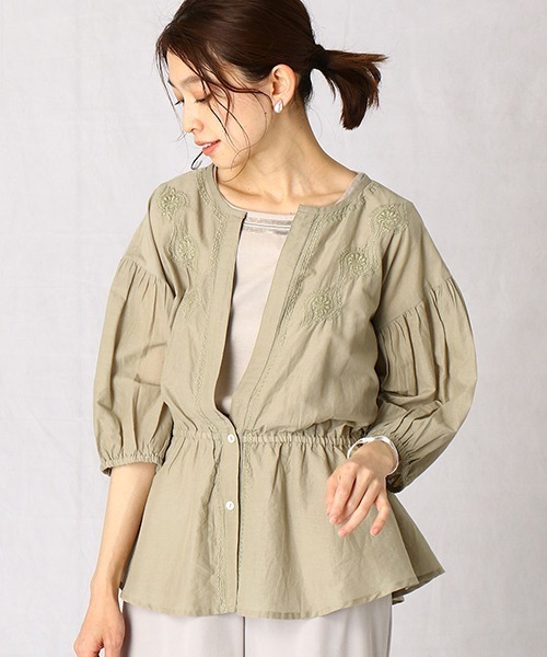 Comme　Ca　Mature（コムサマチュア）の「インドコットン　刺繍ブラウス（シャツ/ブラウス・レディース・ホワイト/カーキ/ピンク・FREE）」の10枚目の写真