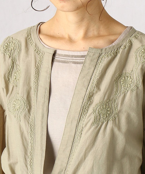 Comme　Ca　Mature（コムサマチュア）の「インドコットン　刺繍ブラウス（シャツ/ブラウス・レディース・ホワイト/カーキ/ピンク・FREE）」の13枚目の写真