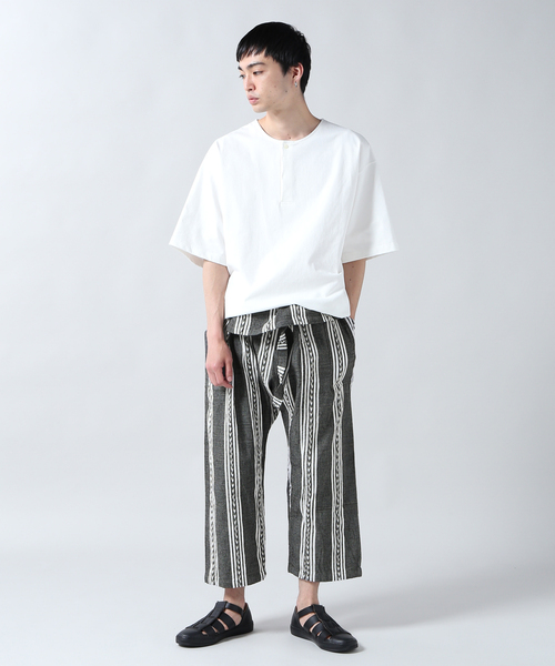 OAXACA(オアハカ)の「【OAXACA/オアハカ】 HAND WOVEN ラップ パンツ(その他パンツ・メンズ・ブラック・LARGE)」の2枚目の写真