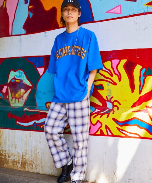 WEGO（ウィゴー）の「WEGO/ヘビーウェイトカレッジロゴビッグシルエット5分袖Tシャツ（Tシャツ/カットソー・メンズ・ダークグリーン/ネイビー/イエロー/ブルー/グリーン/オートミール/ホワイト系その他/スミクロ/ワイン/その他2/その他4/その他1/その他3/グリーン系その他/その他5・MEDIUM/LARGE/X-LARGE）」の16枚目の写真