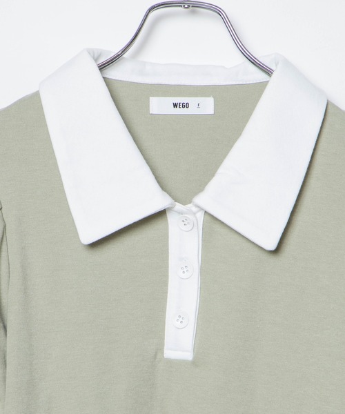 WEGO(ウィゴー)の「WEGO/ボリュームスリーブポロシャツ(ポロシャツ・レディース・グリーン/アイボリー/ブルー系その他5/ブラック系その他5・FREE)」の6枚目の写真
