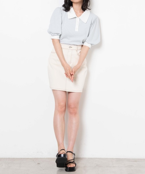 WEGO(ウィゴー)の「WEGO/ボリュームスリーブポロシャツ(ポロシャツ・レディース・グリーン/アイボリー/ブルー系その他5/ブラック系その他5・FREE)」の11枚目の写真