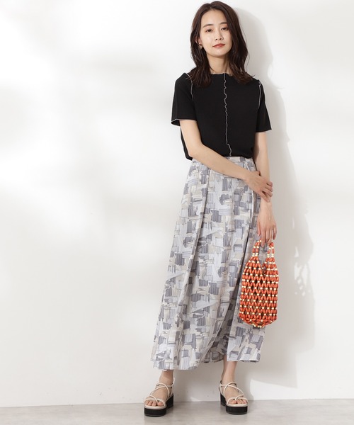 N.(N. Natural Beauty Basic)(エヌエヌナチュラルビューティーベーシック)の「【S Size Line】グラフィカルアートプリントマキシスカート(スカート・レディース・ベージュ系その他/グレー系その他・MEDIUM/SMALL)」の9枚目の写真