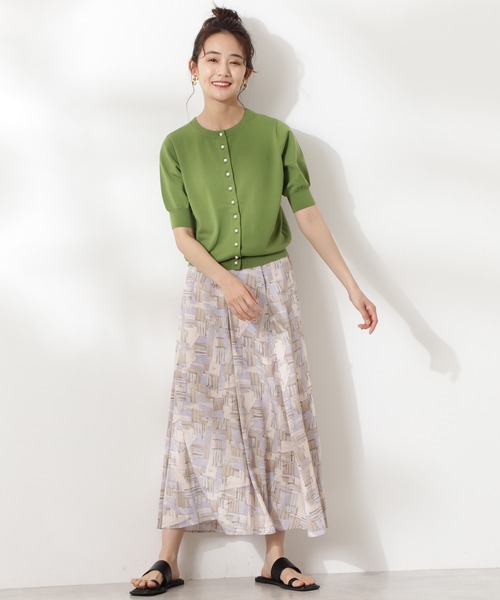 N.(N. Natural Beauty Basic)(エヌエヌナチュラルビューティーベーシック)の「【S Size Line】グラフィカルアートプリントマキシスカート(スカート・レディース・ベージュ系その他/グレー系その他・MEDIUM/SMALL)」の13枚目の写真