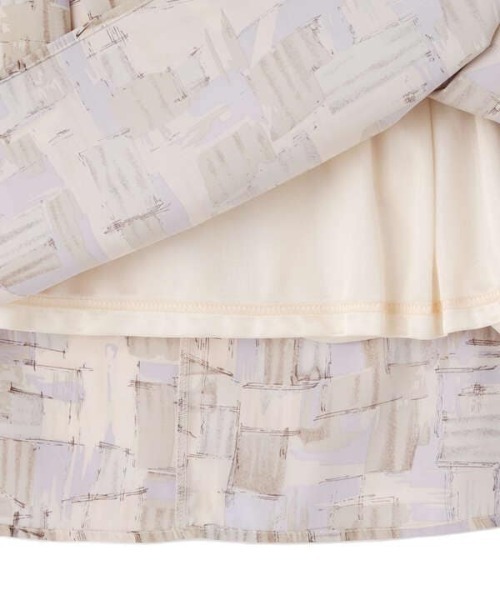 N.(N. Natural Beauty Basic)(エヌエヌナチュラルビューティーベーシック)の「【S Size Line】グラフィカルアートプリントマキシスカート(スカート・レディース・ベージュ系その他/グレー系その他・MEDIUM/SMALL)」の3枚目の写真