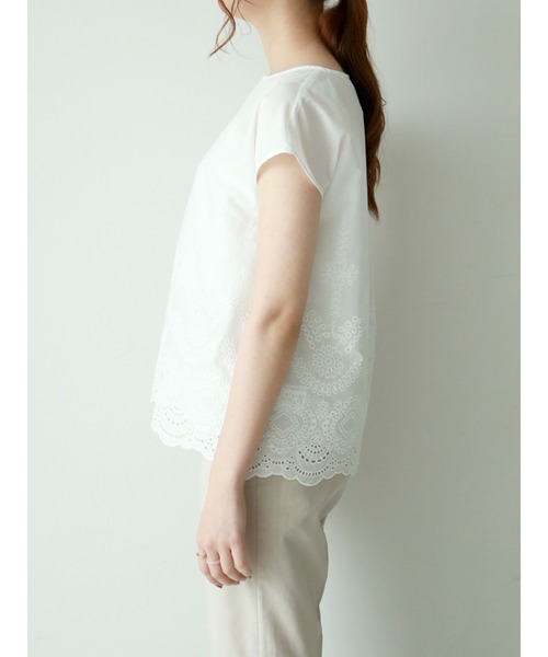 Te chichi（テチチ）の「刺繍ブラウス（シャツ/ブラウス・レディース・ブラック/オフホワイト/ブラウン・ﾌﾘ-）」の6枚目の写真