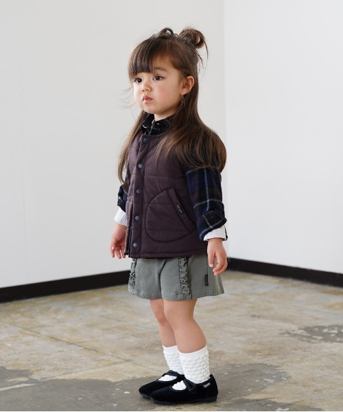 quoti use fith(クゥオティ ユース フィス)の「ビーンジャガードストレッチフリルショートパンツ(その他パンツ・キッズ・グリーン/オレンジ/ベージュ・80/90/100/110/120/130)」の10枚目の写真