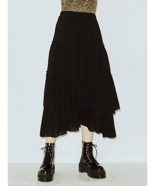 jouetie（ジュエティ）の「ティアードコットンスカート（スカート・レディース・オフホワイト/ブラック/レッド/その他1・MEDIUM）」の3枚目の写真