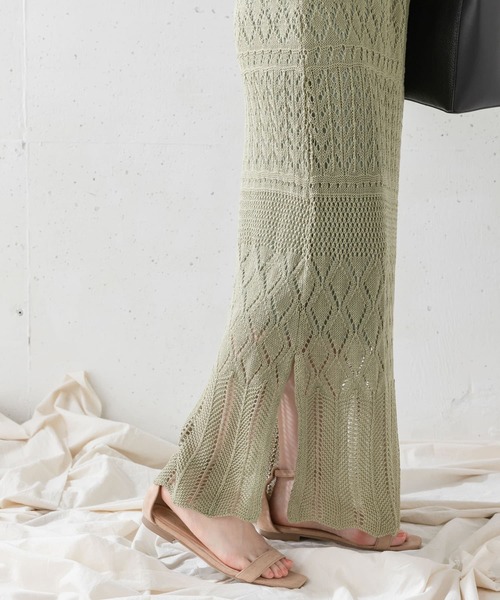 URBAN RESEARCH Sonny Label（アーバンリサーチサニーレーベル）の「インナーSET柄編みニットワンピース（ワンピース・レディース・ブラック/アイボリー/ミント・FREE）」の5枚目の写真