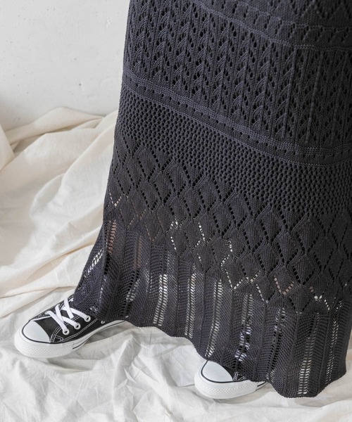 URBAN RESEARCH Sonny Label（アーバンリサーチサニーレーベル）の「インナーSET柄編みニットワンピース（ワンピース・レディース・ブラック/アイボリー/ミント・FREE）」の13枚目の写真