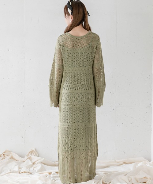 URBAN RESEARCH Sonny Label（アーバンリサーチサニーレーベル）の「インナーSET柄編みニットワンピース（ワンピース・レディース・ブラック/アイボリー/ミント・FREE）」の17枚目の写真