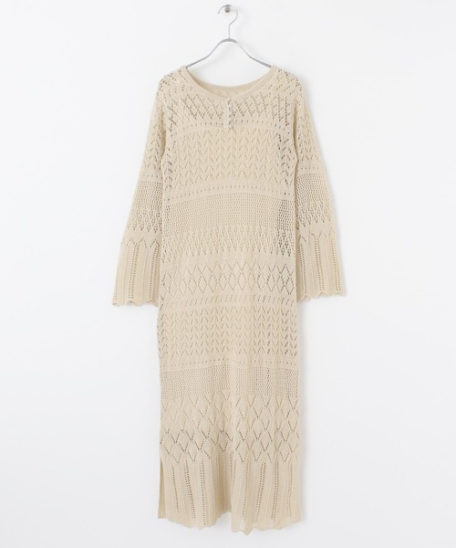 URBAN RESEARCH Sonny Label（アーバンリサーチサニーレーベル）の「インナーSET柄編みニットワンピース（ワンピース・レディース・ブラック/アイボリー/ミント・FREE）」の18枚目の写真