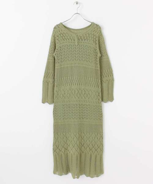 URBAN RESEARCH Sonny Label（アーバンリサーチサニーレーベル）の「インナーSET柄編みニットワンピース（ワンピース・レディース・ブラック/アイボリー/ミント・FREE）」の20枚目の写真