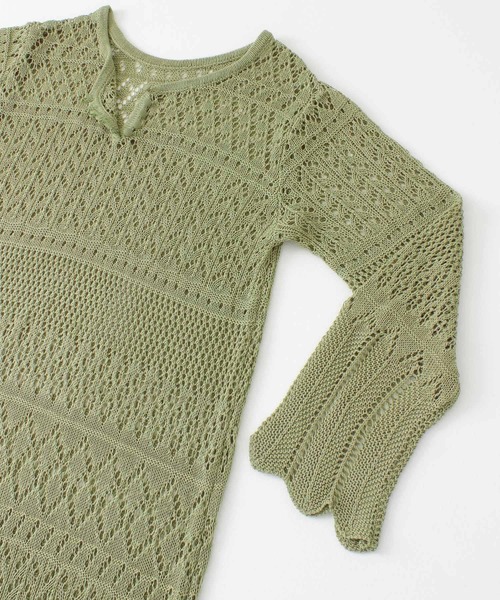 URBAN RESEARCH Sonny Label（アーバンリサーチサニーレーベル）の「インナーSET柄編みニットワンピース（ワンピース・レディース・ブラック/アイボリー/ミント・FREE）」の22枚目の写真