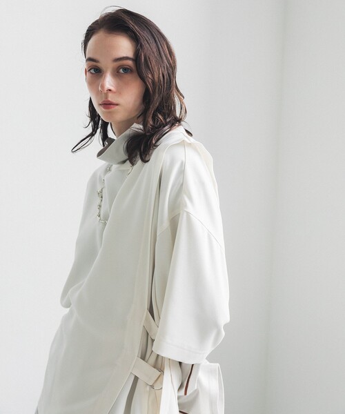 LiNoH（リノー）の「BELTED LAYERED S/S TEE（Tシャツ/カットソー・メンズ・ホワイト/ブラック/ブルー/オフホワイト・FREE）」の9枚目の写真