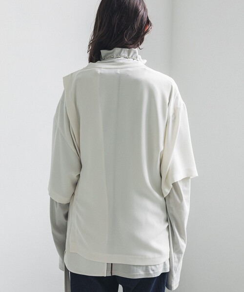 LiNoH（リノー）の「BELTED LAYERED S/S TEE（Tシャツ/カットソー・メンズ・ホワイト/ブラック/ブルー/オフホワイト・FREE）」の6枚目の写真