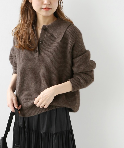 JOURNAL STANDARD relume(ジャーナルスタンダード レリューム)の「フォックスウールポロネックプルオーバー◆(ニット/セーター・レディース・ベージュ/ブラウン・FREE)」の2枚目の写真