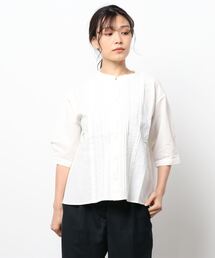 Samansa Mos2 | ピンタック×レース前開きブラウス(シャツ/ブラウス)