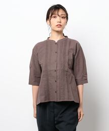 Samansa Mos2 | ピンタック×レース前開きブラウス(シャツ/ブラウス)