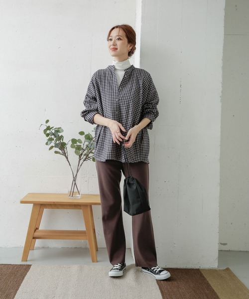 URBAN RESEARCH DOORS(アーバンリサーチドアーズ)の「ハイツイストコットンニットフレアパンツ(その他パンツ・レディース・ブラック/ブラウン・ONE)」の20枚目の写真