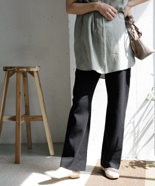 URBAN RESEARCH DOORS(アーバンリサーチドアーズ)の「ハイツイストコットンニットフレアパンツ(その他パンツ・レディース・ブラック/ブラウン・ONE)」の18枚目の写真