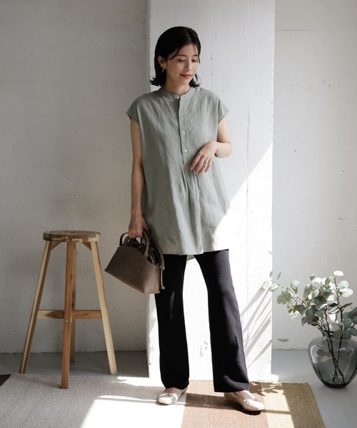 URBAN RESEARCH DOORS(アーバンリサーチドアーズ)の「ハイツイストコットンニットフレアパンツ(その他パンツ・レディース・ブラック/ブラウン・ONE)」の14枚目の写真