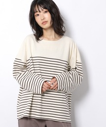 LAKOLE | バトーネックボーダー柄ロングTシャツ / 218405(Tシャツ/カットソー)