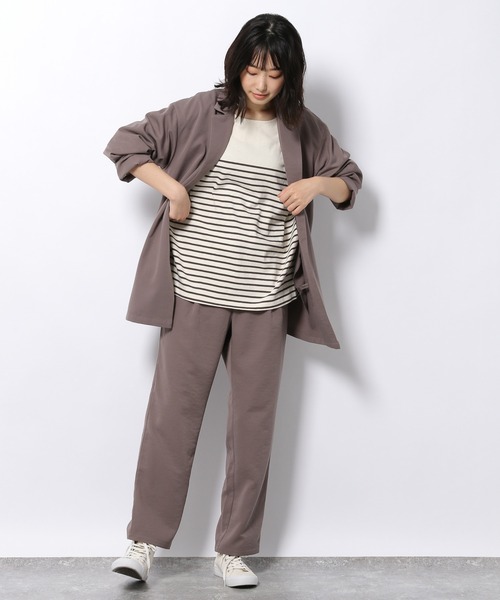 LAKOLE（ラコレ）の「バトーネックボーダー柄ロングTシャツ / 218405（Tシャツ/カットソー・レディース・ベージュ/オフホワイト/ボルドー/チャコール・SMALL/MEDIUM）」の12枚目の写真